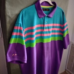 COOGI Men's Multicolor Striped Polo Shirt